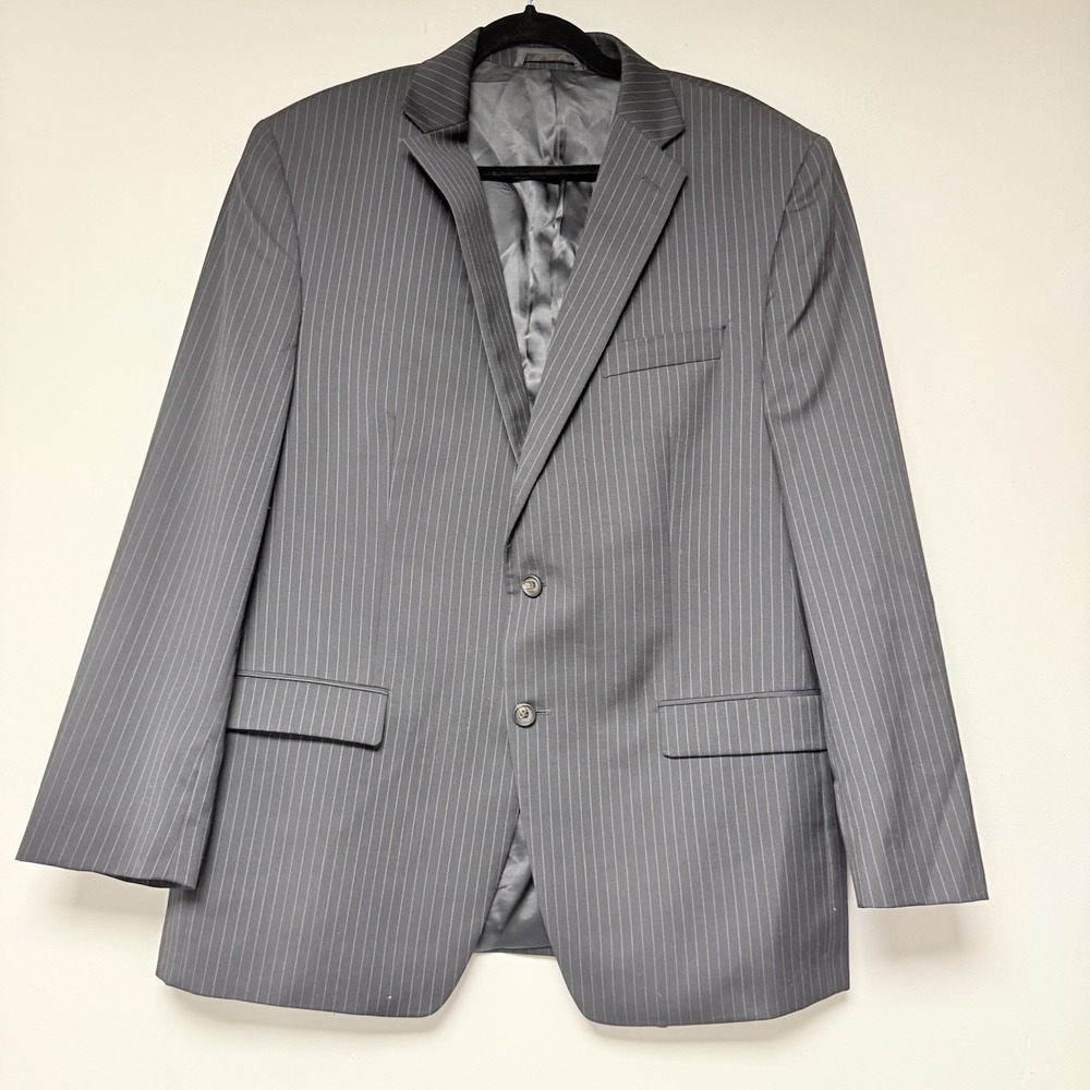 Ralph Laurenβ Mens Gray Pinstripe Wool Blazer Suit Jacket 44R